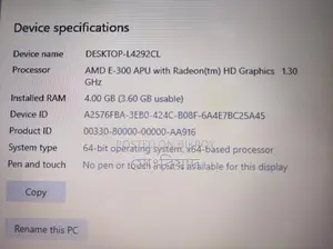 Hp Amd Processor 4 Gb Ram 128 Ssd