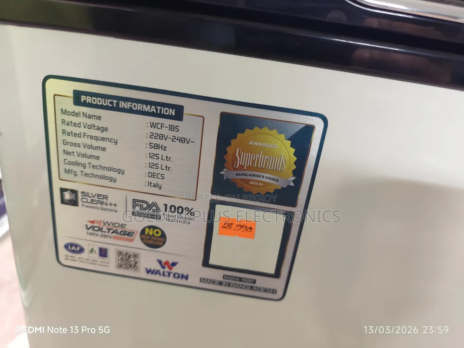 Huge discount on 4 models of Walton Deep Freezers