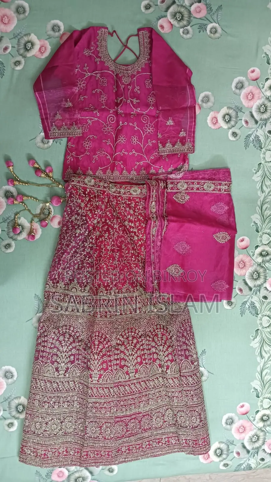 Dark Pink 36-38 Size Lehenga