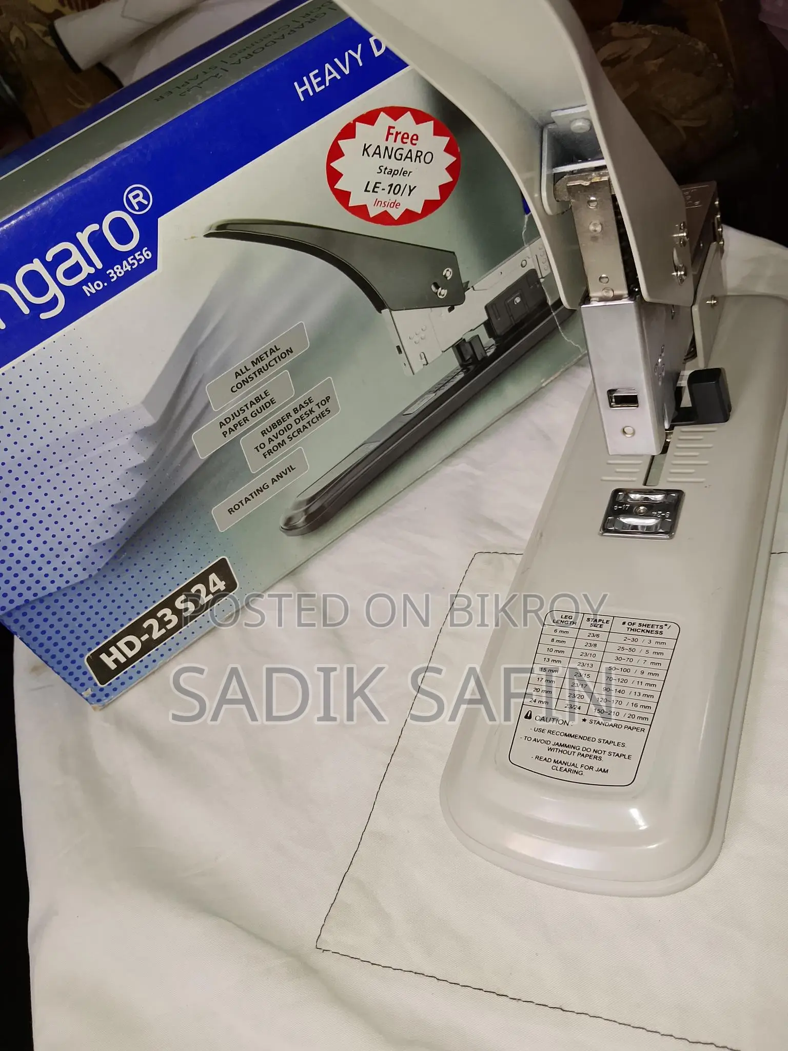 Kangaroo HD-23 S 24 Heavy Duty Stapler 99% New