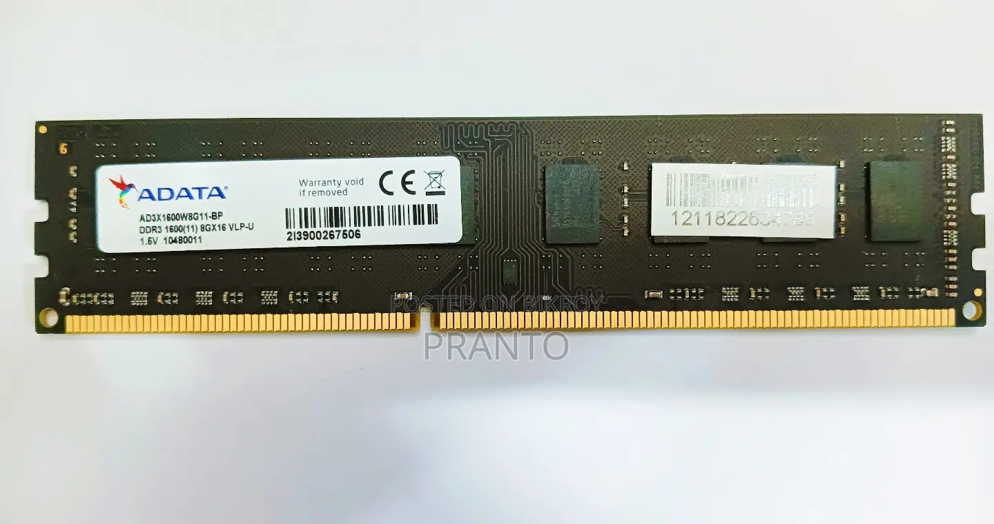 Fresh Adata 8GB DDR3 Desktop RAM 1600MHz for Sale