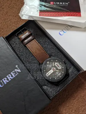 Curren 8301-Chocolate Leather Analog Watch for Men