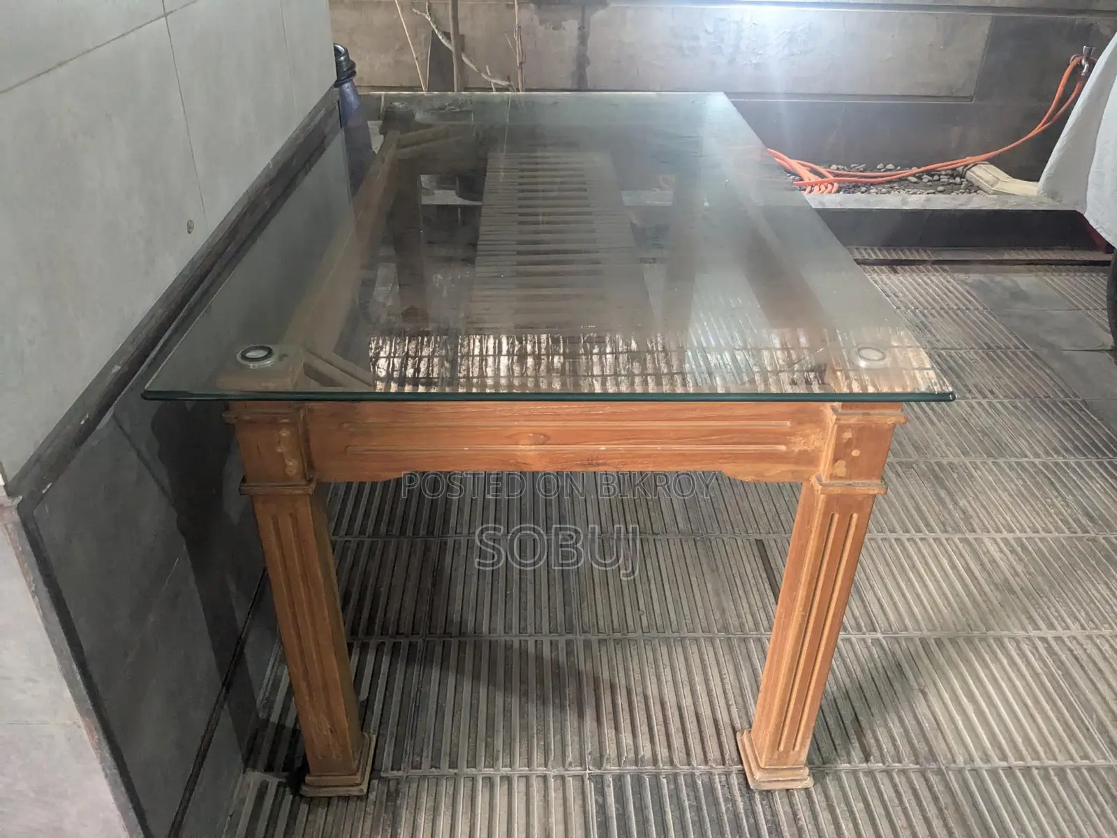 Dining Table 5 Ft by 3 with Glass Top Will Be Sold