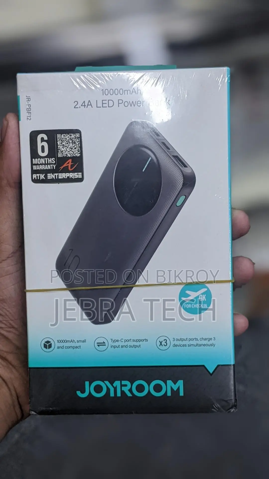 Joyroom 10000mah 2.4a Led পাওয়ার ব্যাংক