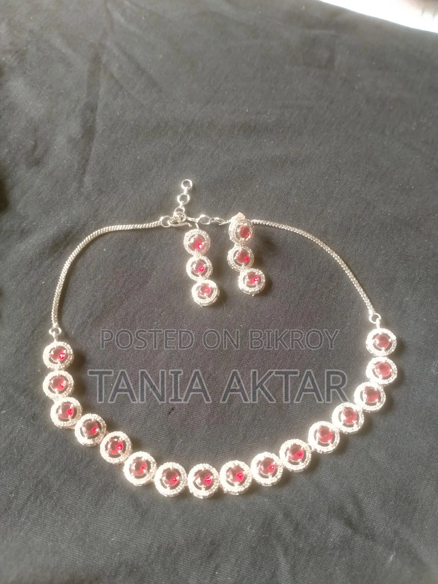 Diamond Cut Necklace with Ear Rings