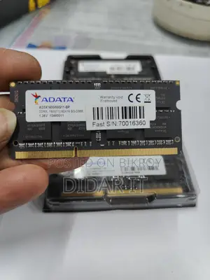 ADATA 8GB DDR3 Laptop RAM ফুরিয়ে যাওয়ার আগেই সংগ্রহ করুন