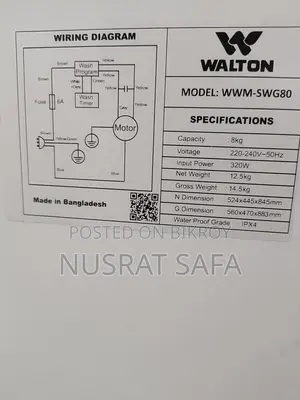 Newly Bought Walton 8kg Washing Machine (wwm-swg80) - under Warranty!
