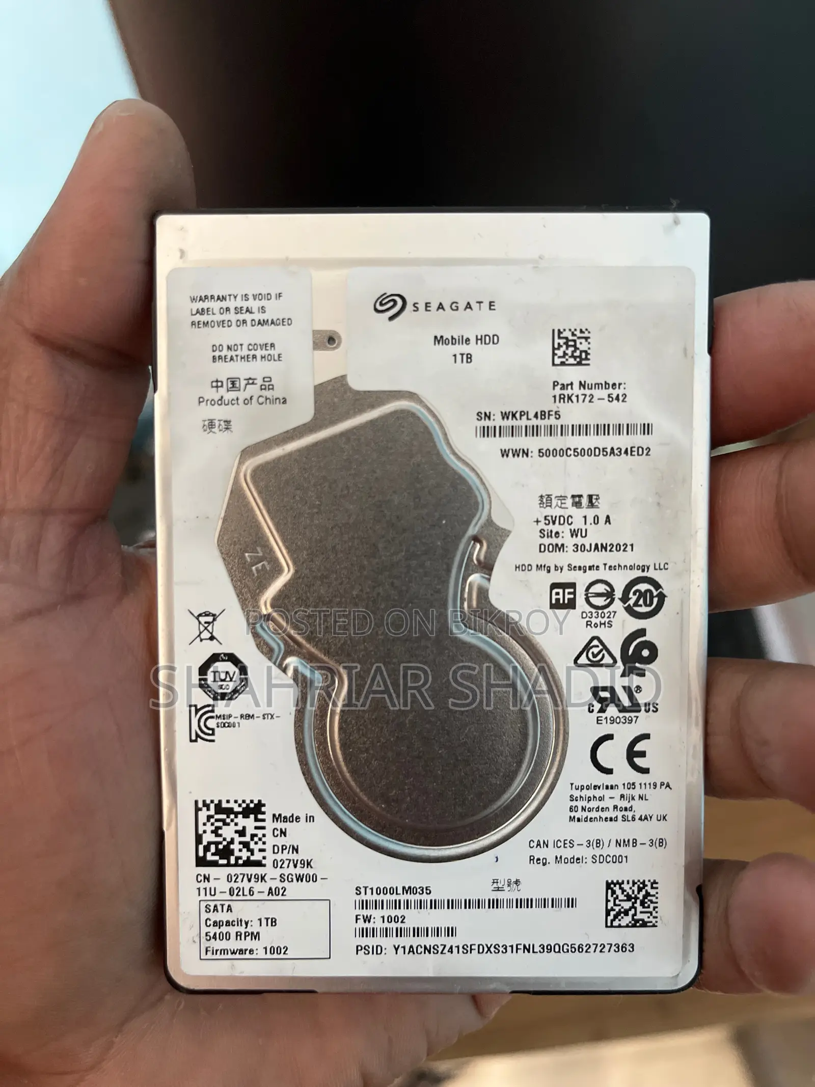Seagate 1tb HDD 100% Health
