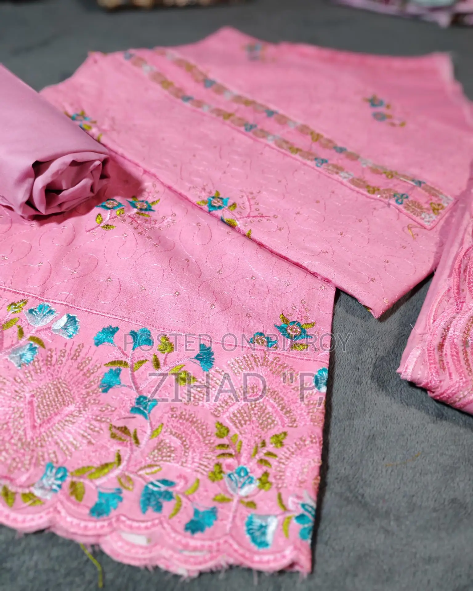 Cotton Embroidered Three-Piece Set