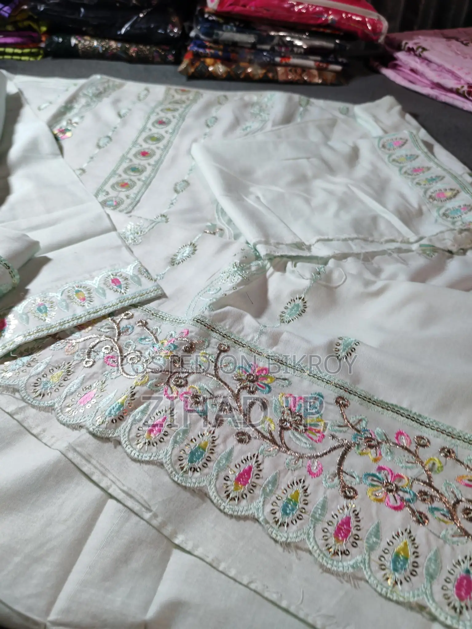 Cotton Embroidered Three-Piece Set
