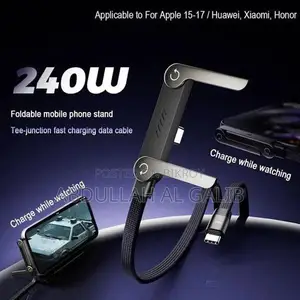 240W Foldable Phone Stand Fast Charging Type-C Cable