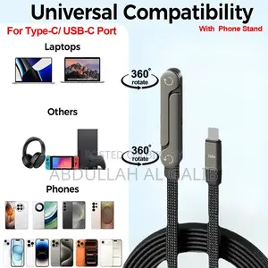 240W Foldable Phone Stand Fast Charging Type-C Cable