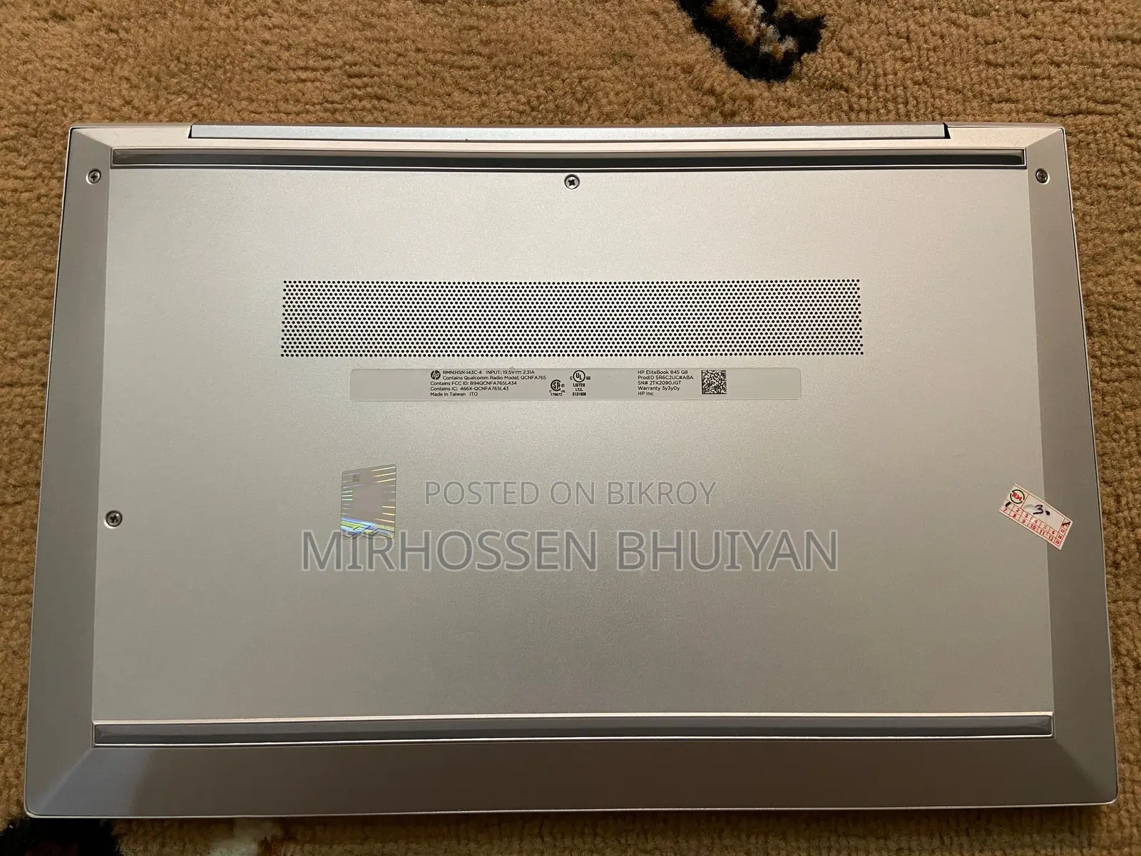 HP EliteBook RAM:8GB Storage:238 Processor: AMD Ryzen 5 PRO 5650U