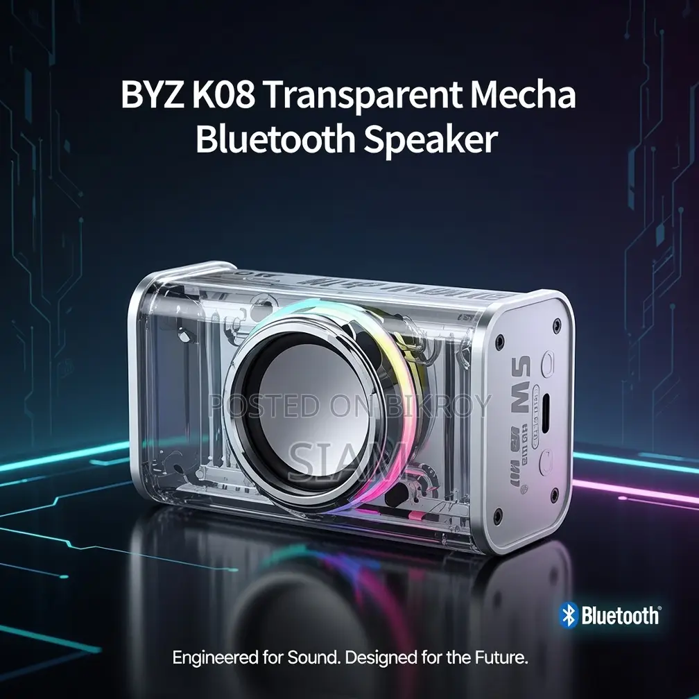 BYZ K08 Transparent Mecha Bluetooth Speaker