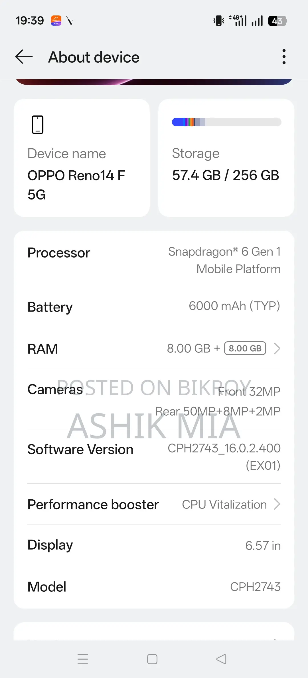 OPPO Reno 14F 5G (Used)