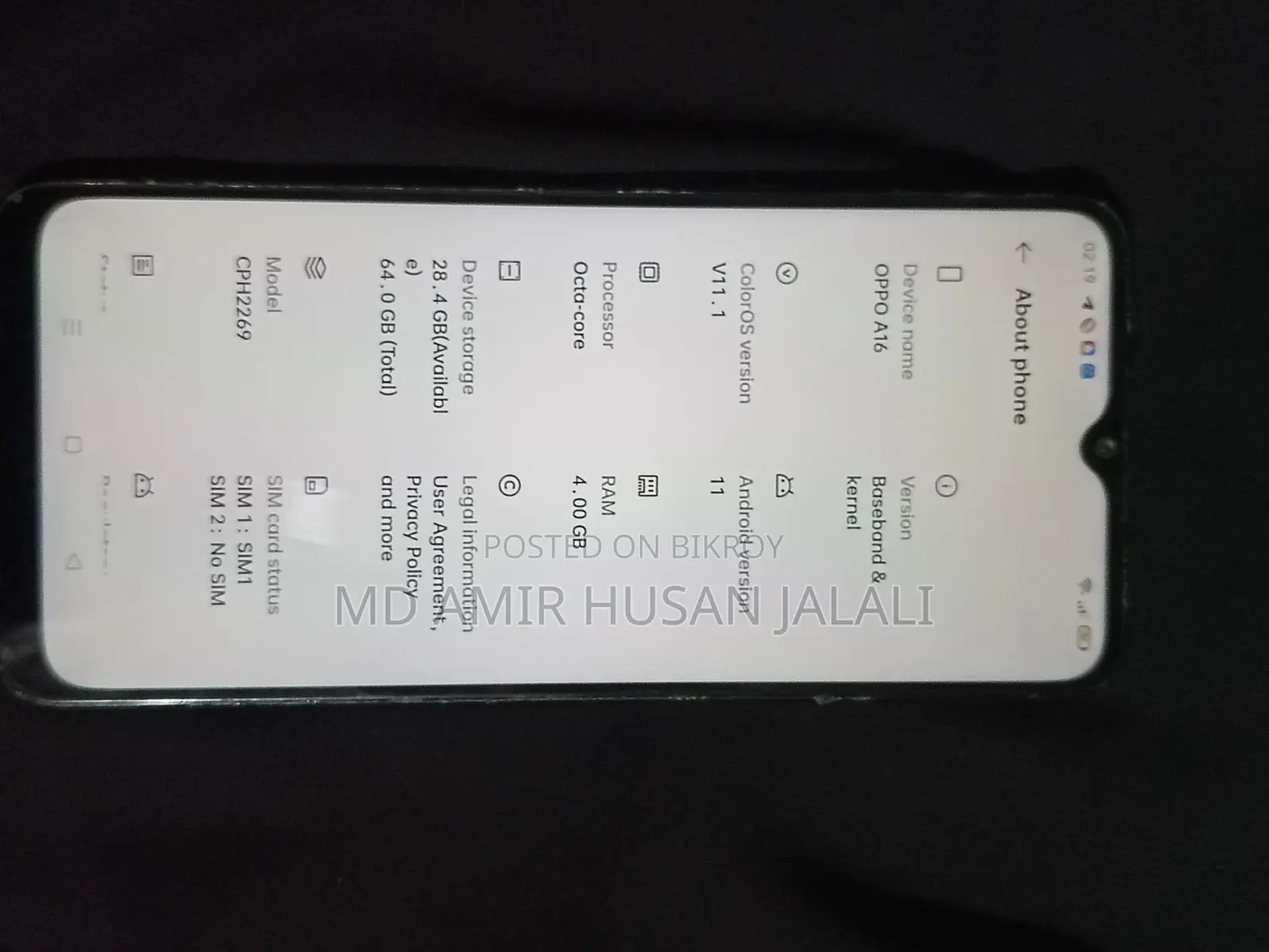 OPPO A16 Android Version 11 (Used)