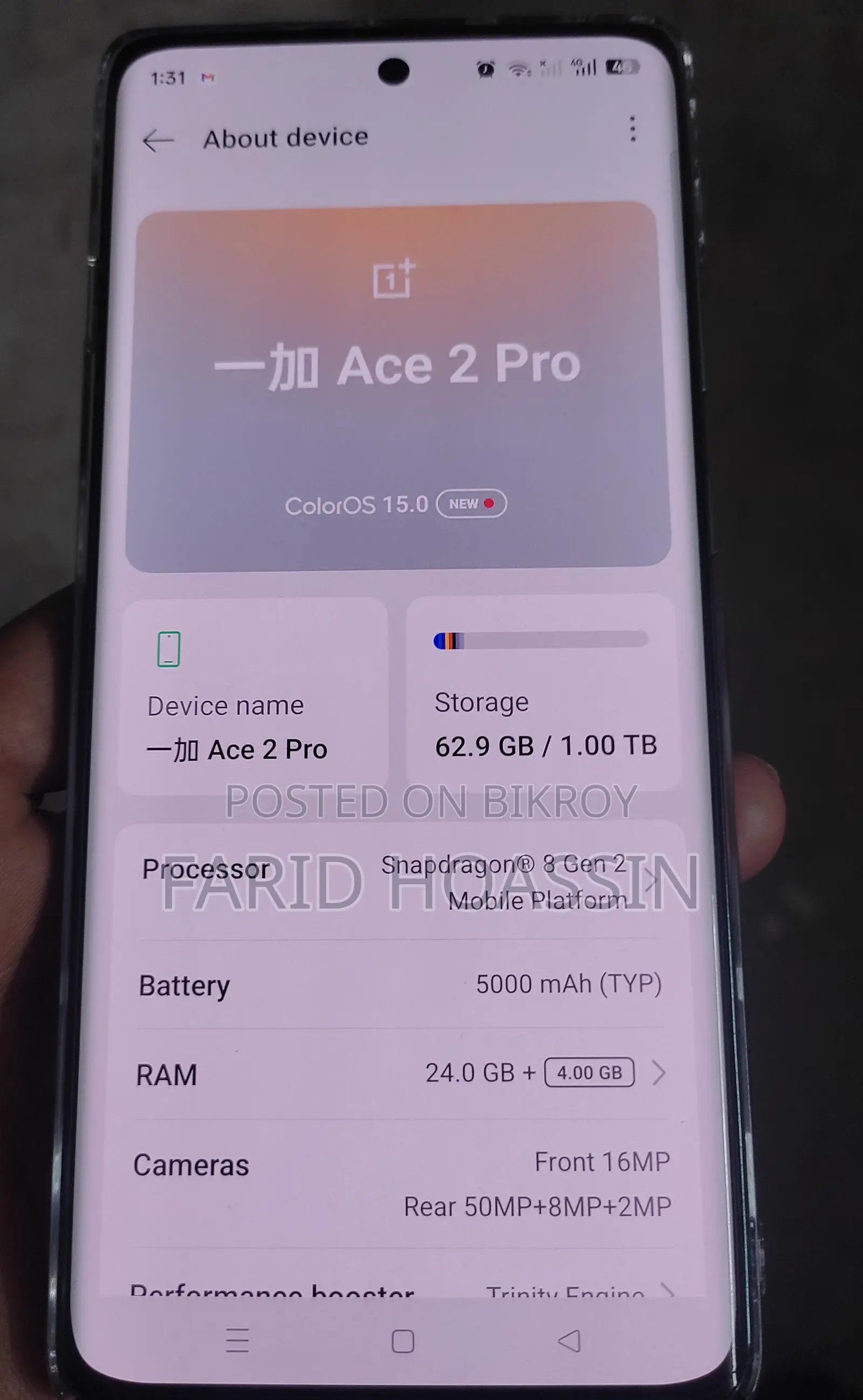 OnePlus Ace 2 Pro 24/1.00TB (Used)