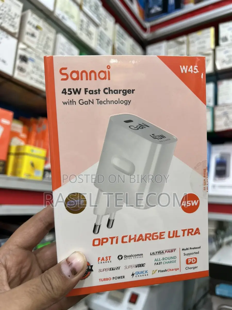 Sanmai 45W GaN Fast Charger (PD + QC Support) – Brand New with Warranty