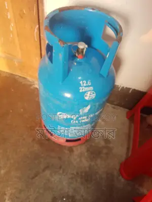 একটি সিলিন্ডার গ্যাসের ডিব্বা আর একটা চুলা