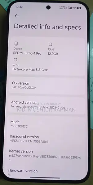 Xiaomi Redmi Turbo 4 pro 2026 (Used)