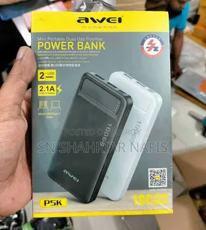 Awei P5K 10000mAh Dual USB Port Power Bank