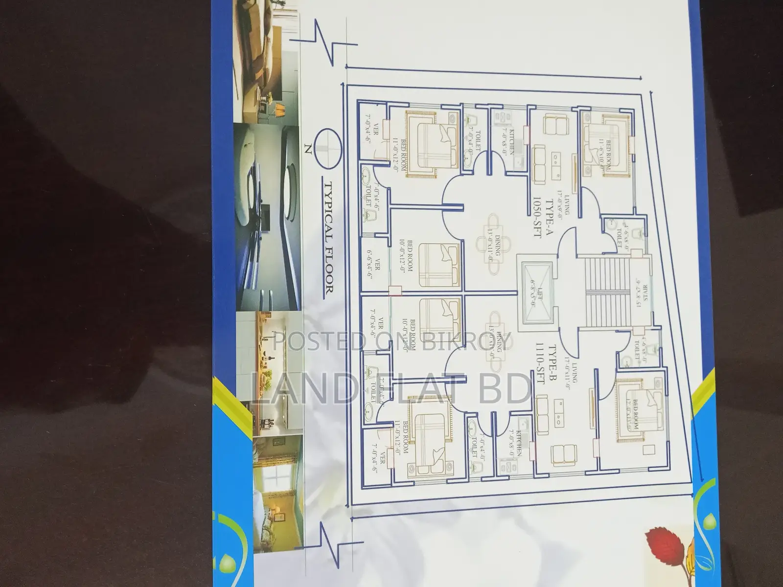 READY FLAT SALE 7TH FLOOR @ 1050 SFT 6 MONTH USED.