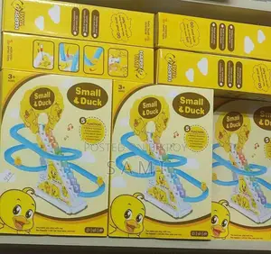 Electric Cartoon Duck Climbing Music Train Toys