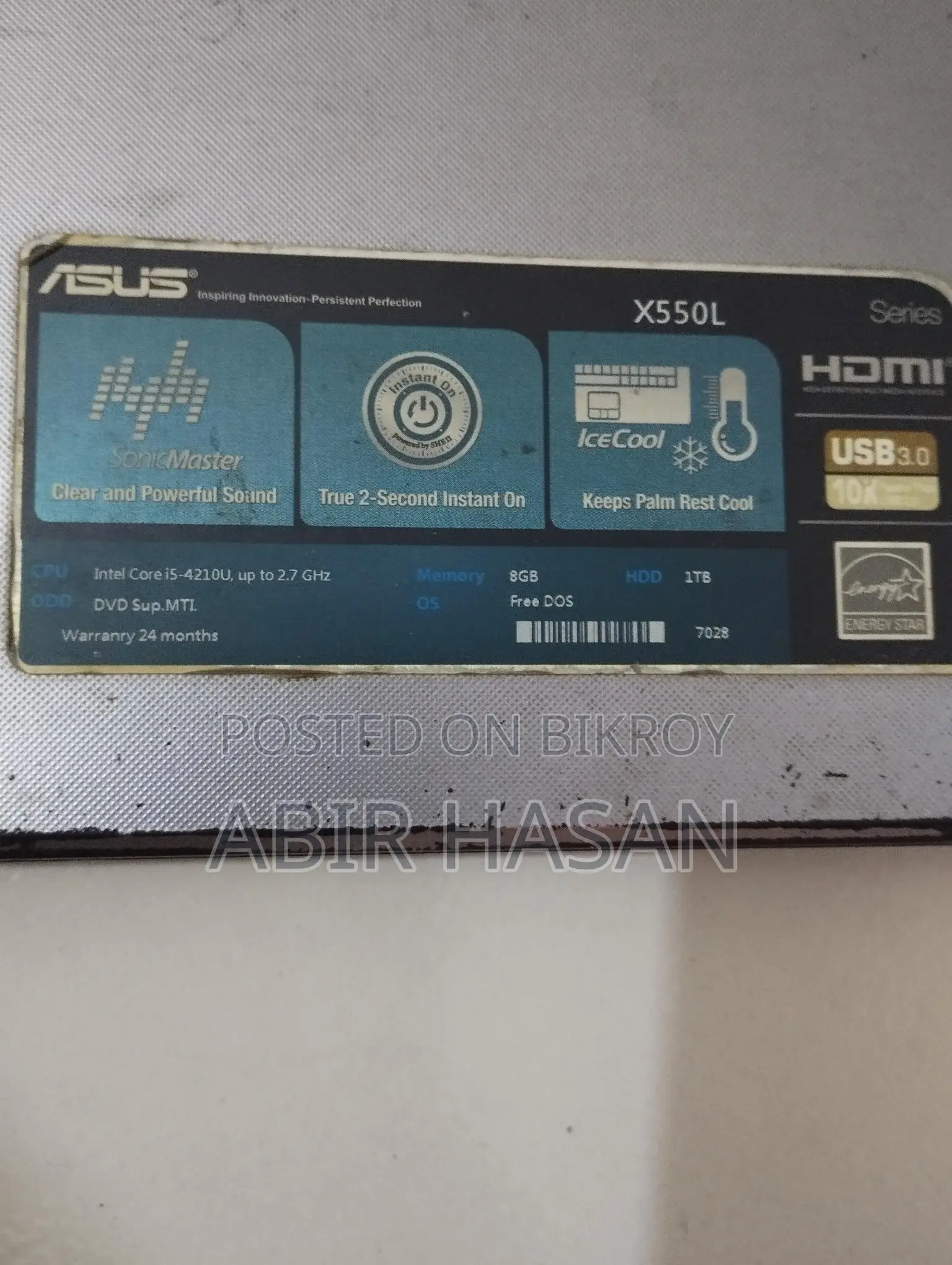 Defective Asus Laptop for Sale