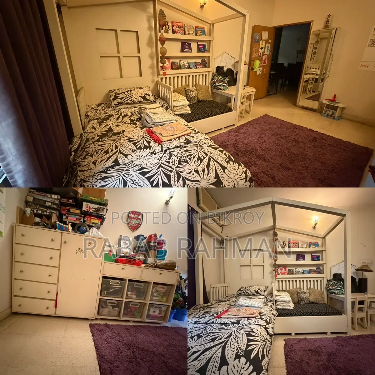Kids Bedroom Set. Bed, Library, Storage, Almira, Mirror, Table Chair
