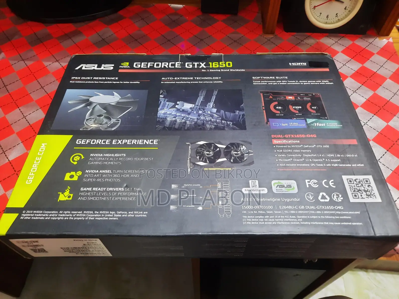 ASUS Dual GeForce GTX 1650 OC Edition 4GB GDDR5