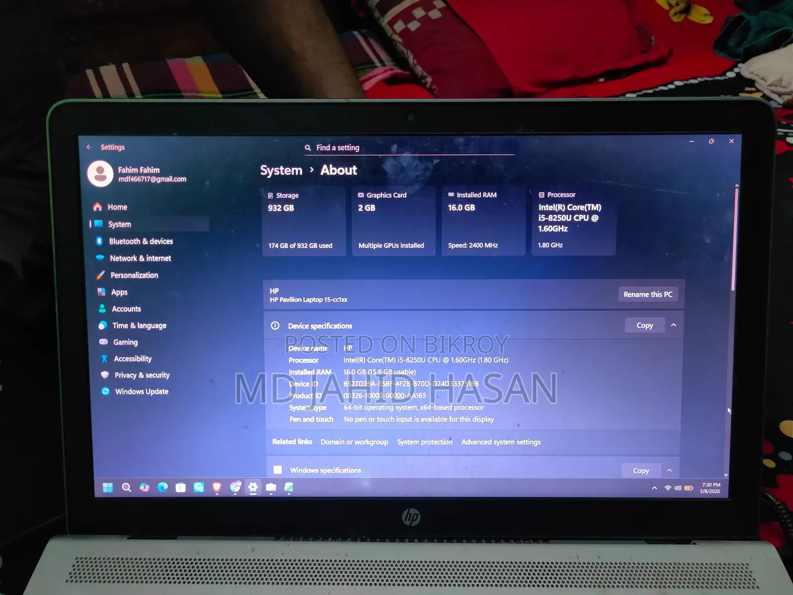 HP Pavilion Laptop 15 cctes
