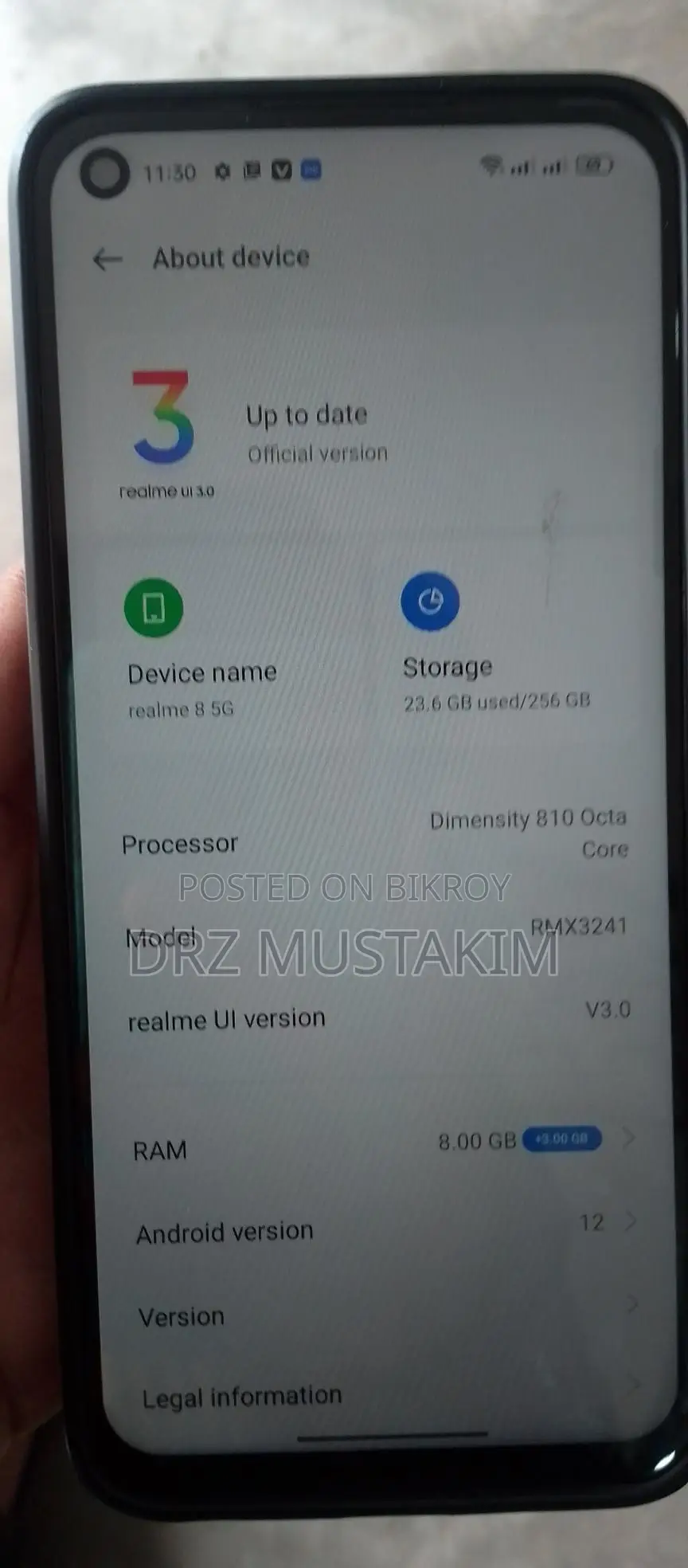 Realme 8 ৮ জিবি রেম ২৫৬ রোম (Used)