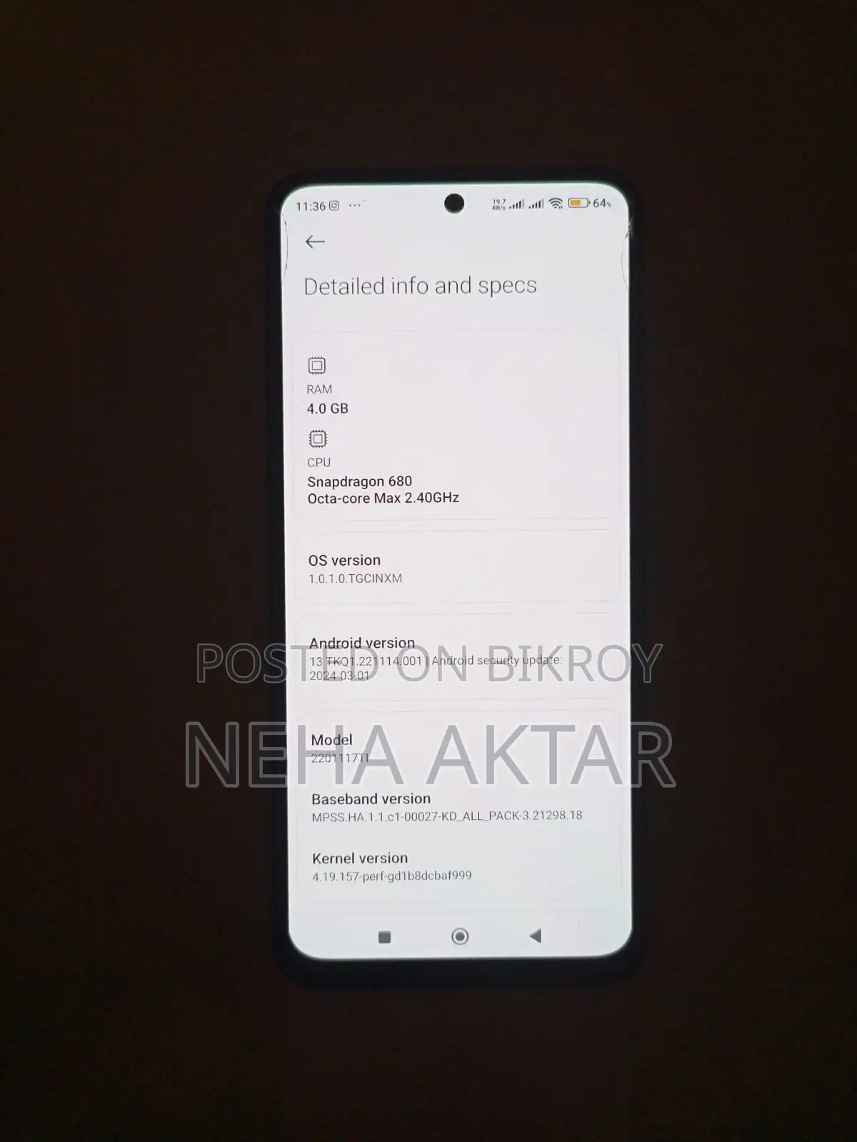 Xiaomi Redmi Note 11 4/64 (Used)