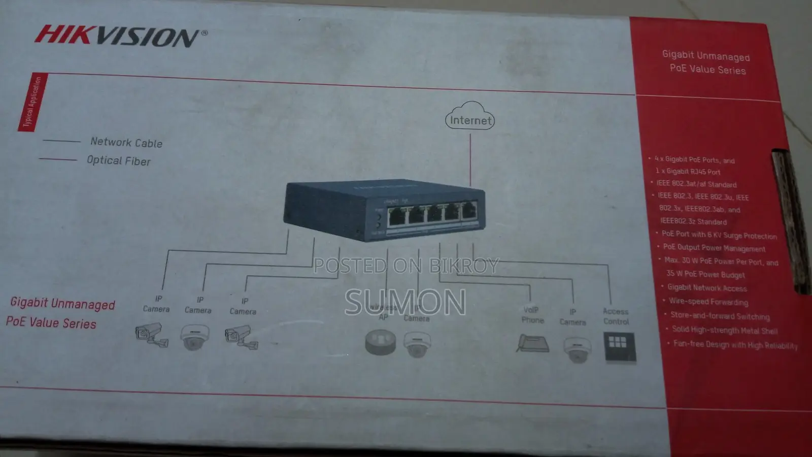 Poe Switch Hikvision 5 Port