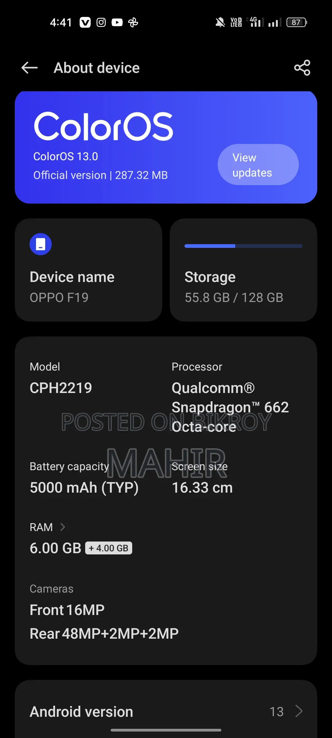 OPPO F19 (Used)