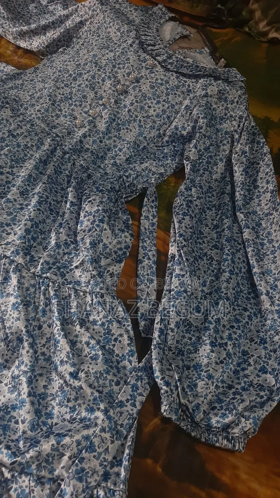 প্রিন্টেড সাটিন কাপড়ের বীচ গাউন নতুন