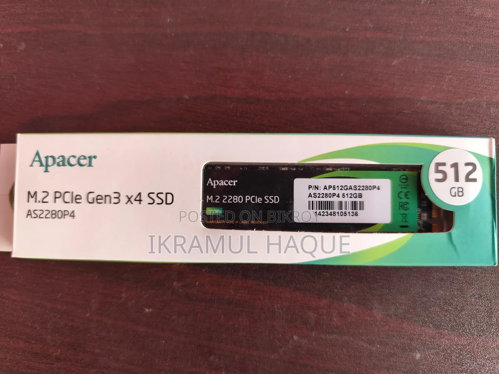 Apacer AS2280P4 512GB M.2 2280 PCIe SSD