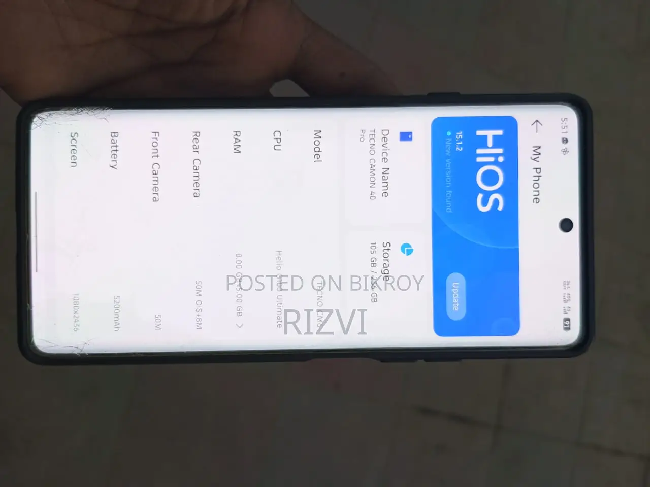 Tecno Camon 40 Pro 16/256 (ব্যবহৃত)