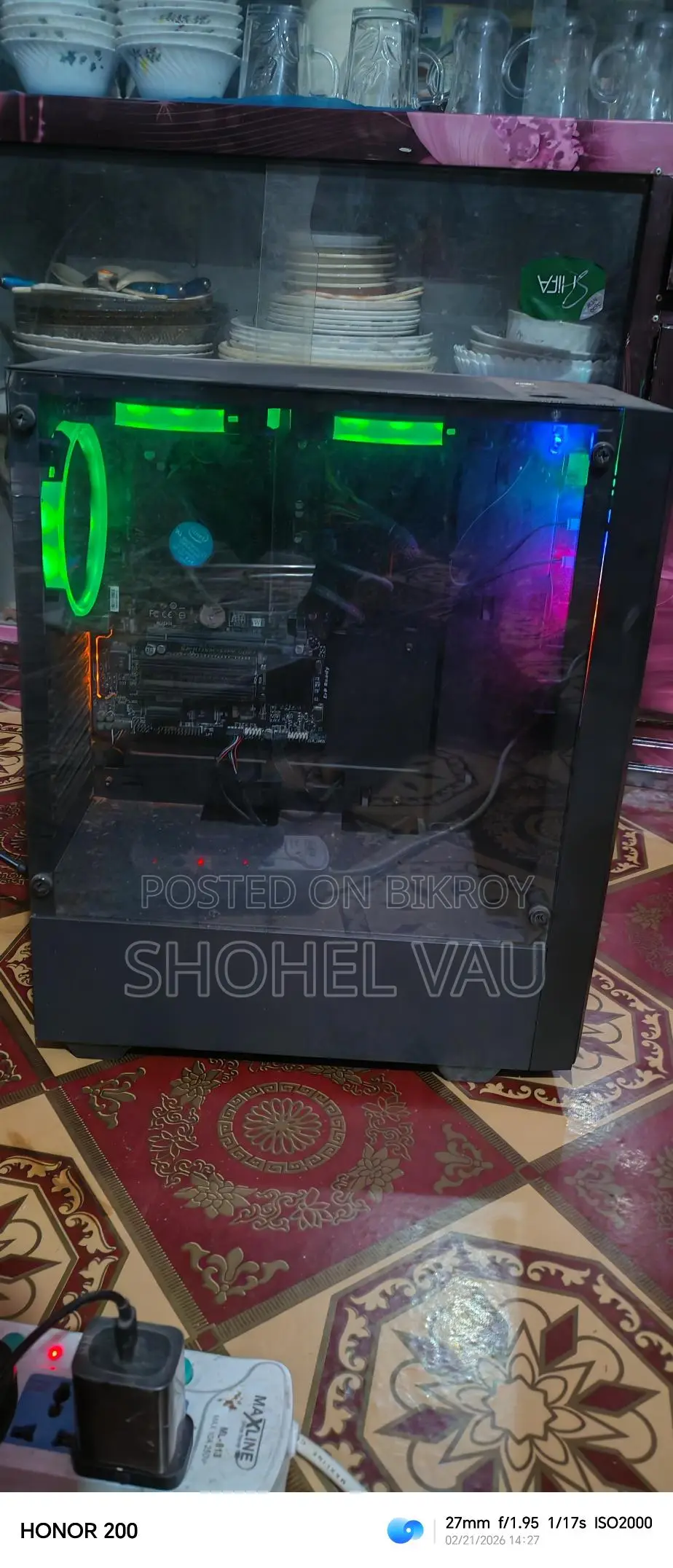 Gaming PC with lighting casing