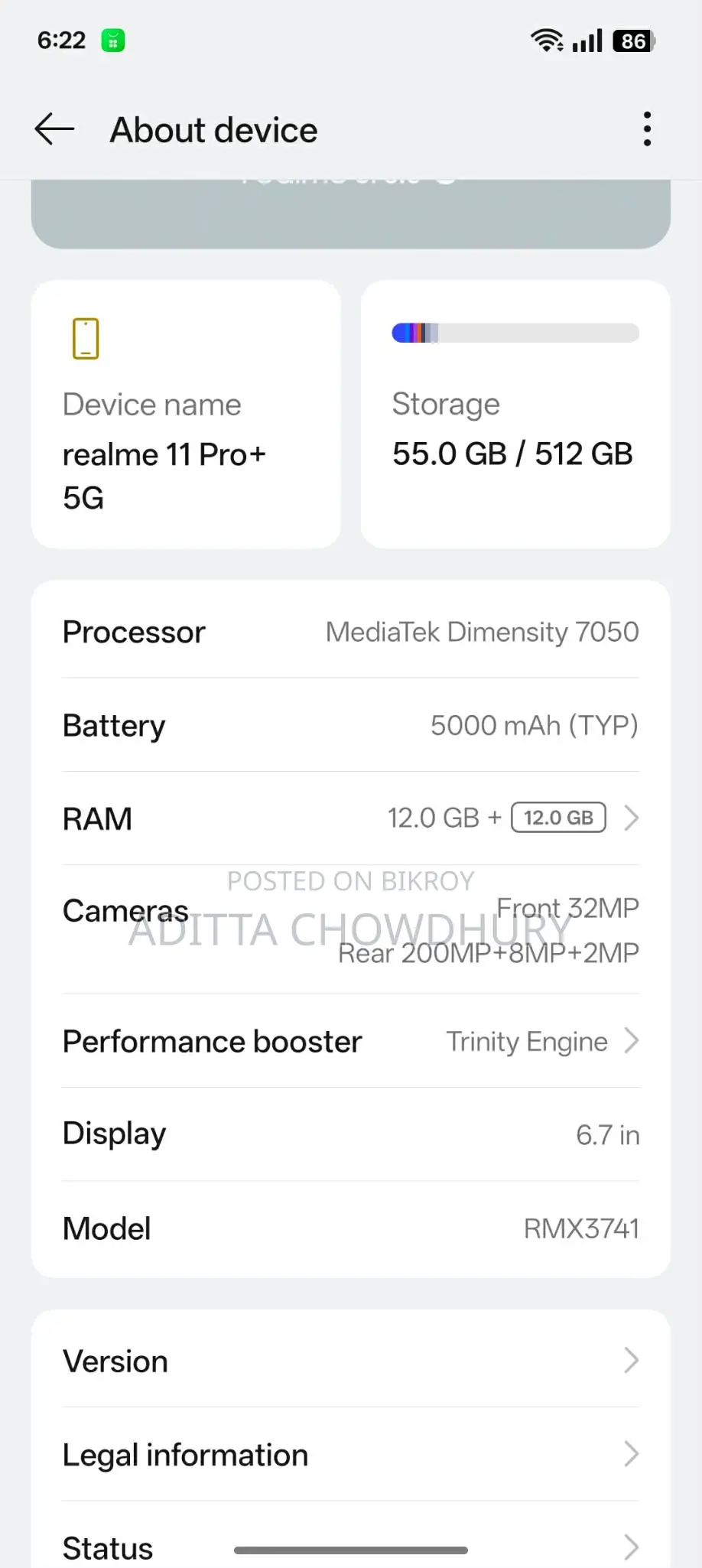 Realme 11pro+ (Used)