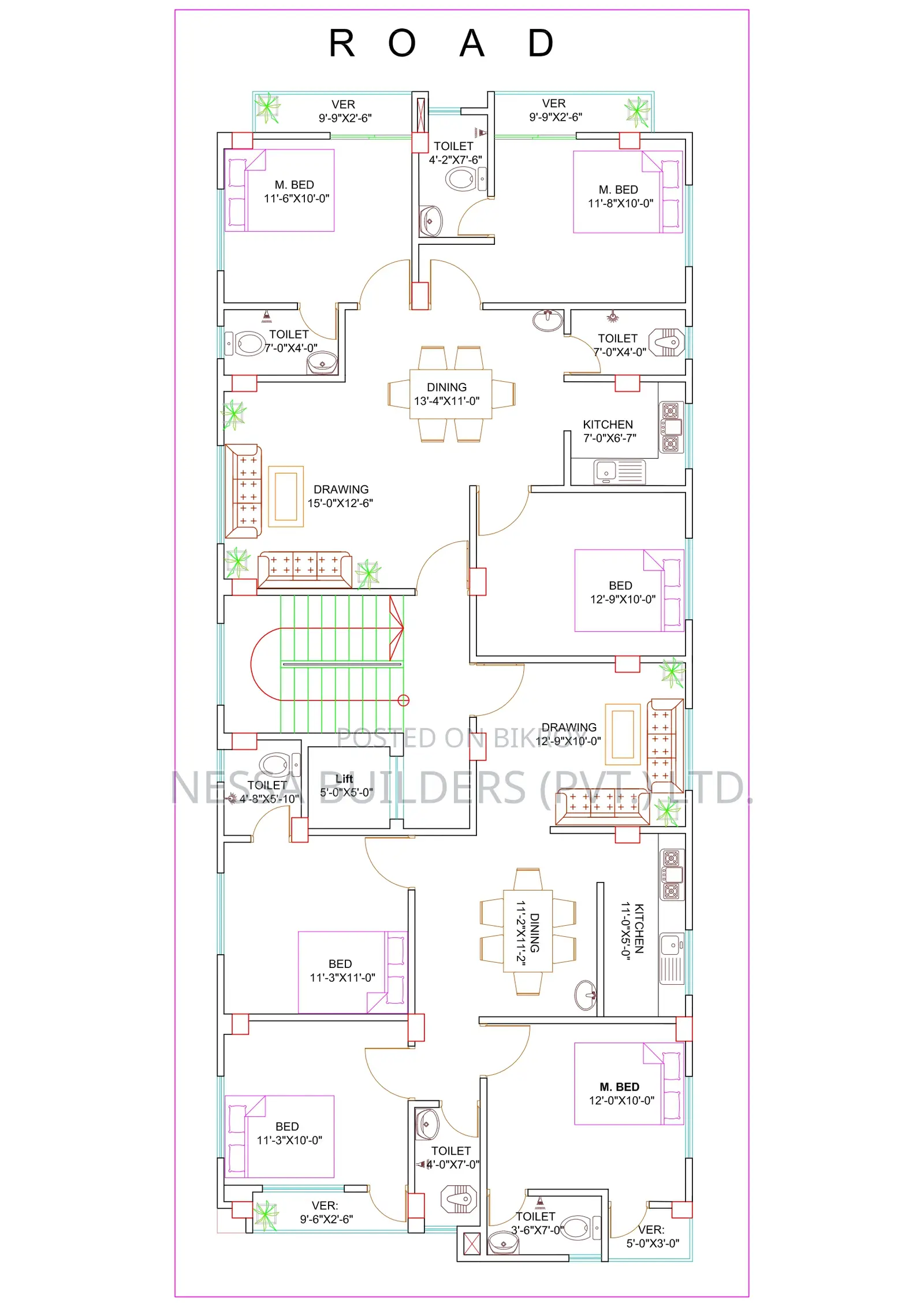 Flat for sale next to Uttara Sector 10.