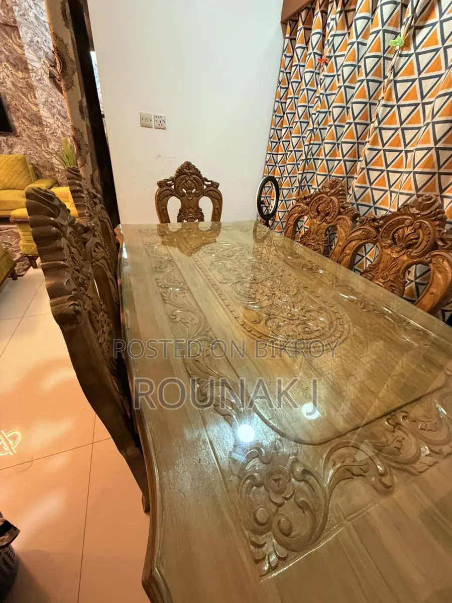 6-Chair Teak Wood Dining Table