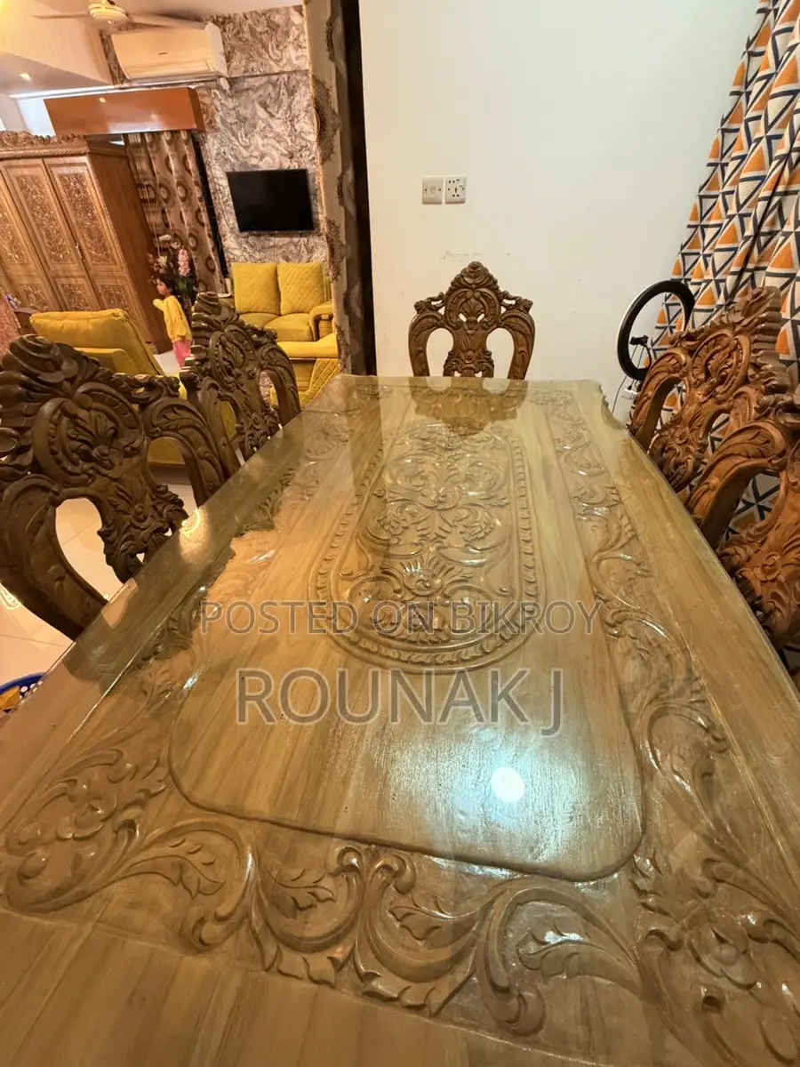 6-Chair Teak Wood Dining Table