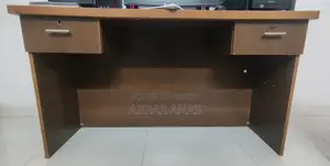 Wooden Office Desk with Dual Lockable Drawers