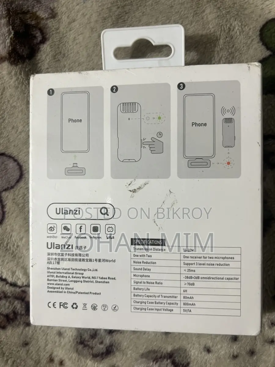 Ulanzi J12 Dual Wireless Microphone With Charging Case for Type-C