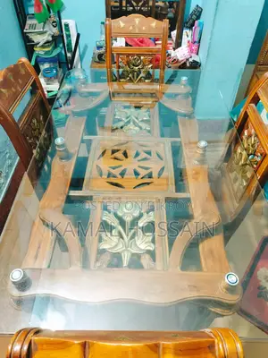 Dining Table Set and Wooden Showcase for Sale