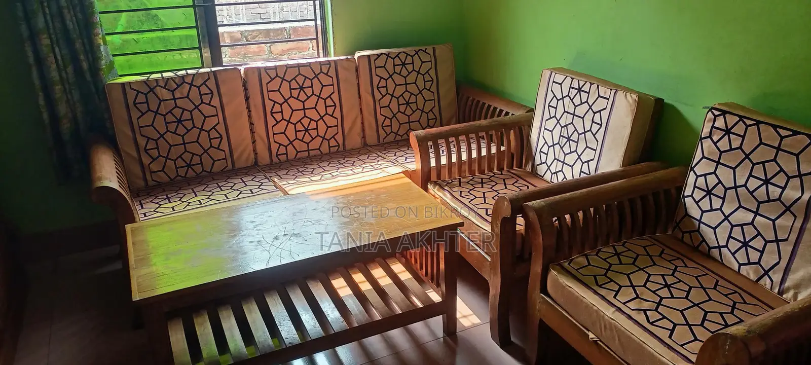 Teak wood sofa set for sale.
