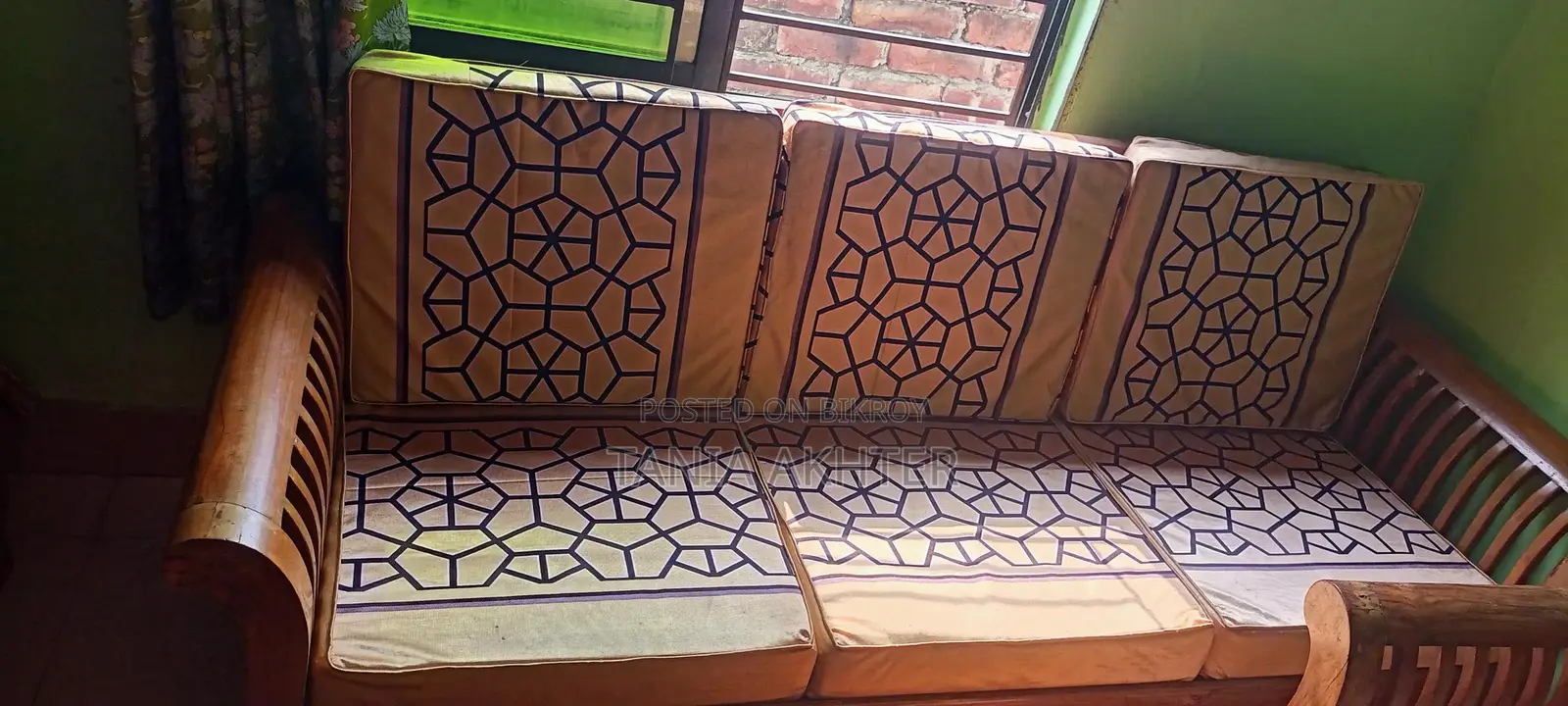 Teak wood sofa set for sale.
