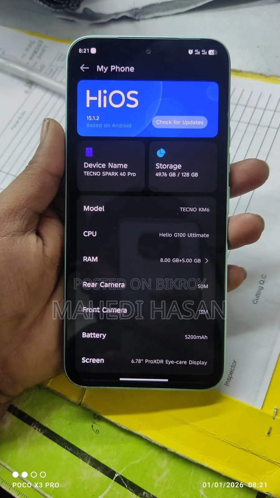 Tecno Spark 40 Pro (Used)