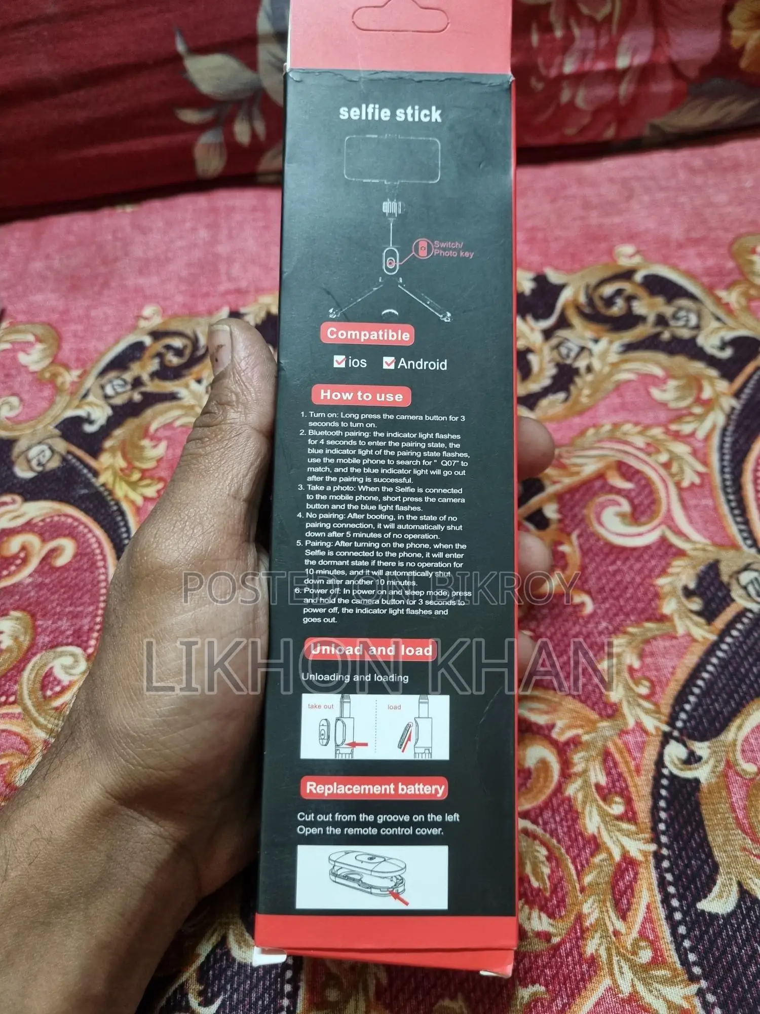 Q07 Bluetooth integrated selfie stick